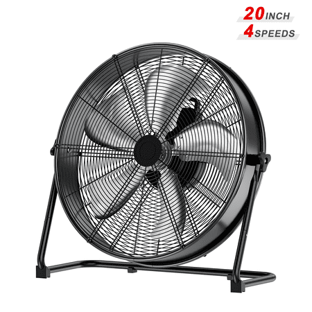 Rocyis 20 inch Industrial High Velocity Drum Fan - 4 Speed 4650 Cfm Air Circulation Fan for Factory, Warehouse, and Commercial (Black)
