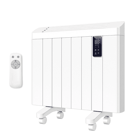 Rocyis 800W Convection Panel Heater - Ultra Quiet Wall Mount Space Heater with Remote, Timer & LED Display, Portable Electric Heater for Indoor Use, Fanless Design, Plug-in Wall Mounted Heater