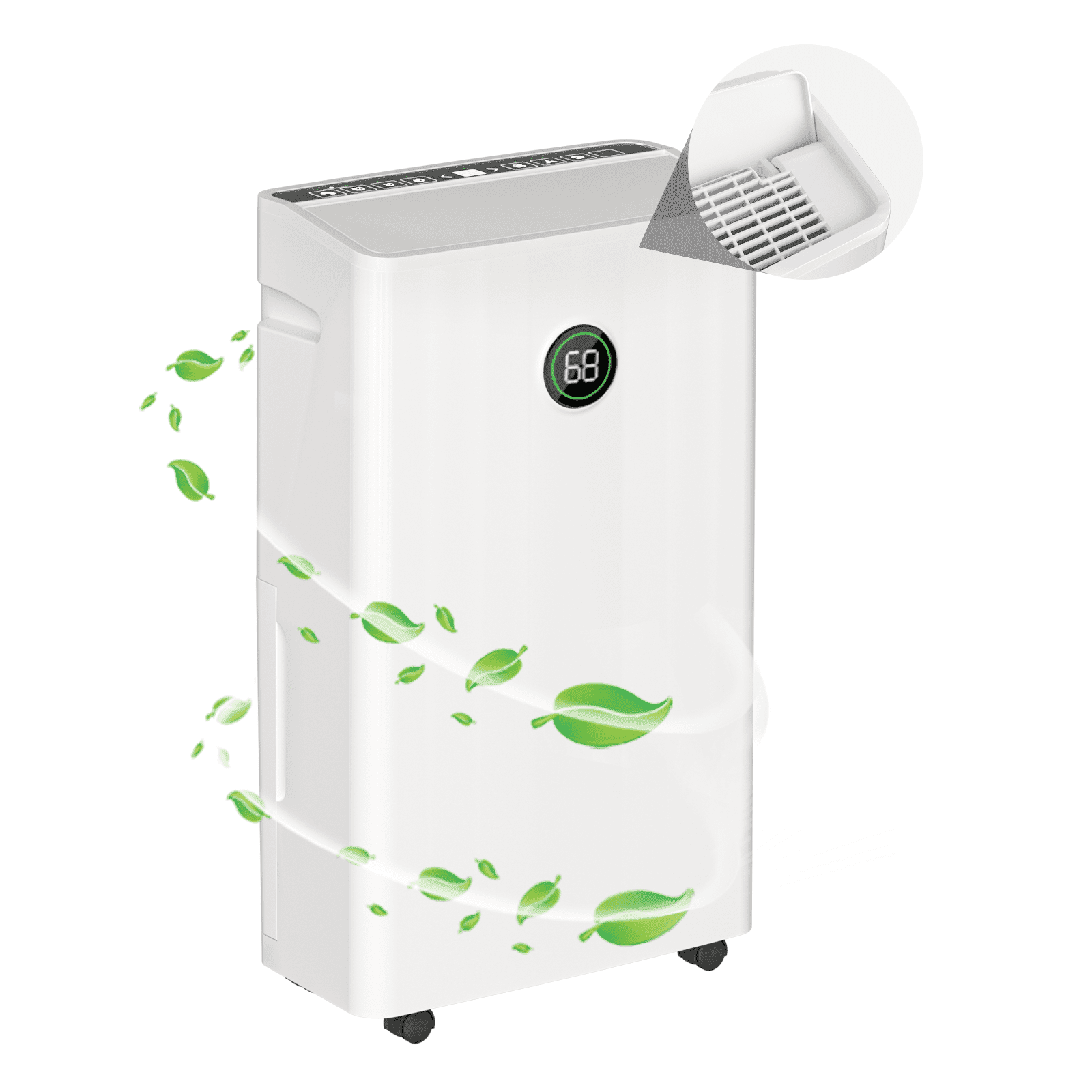Rocyis 22 Pint Max Dehumidifier for Home with a 1.45 gallon(5.5 L) Water Tank, Auto Drain or Manual Drainage, 500 sq. ft. for Basements & Large Room (MAX 80Pint at 95°F, 90%RH)