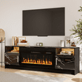 thumbnail image 1 of Rocyis Electric Fireplace TV Stand-70 inch TV Stand with 36" Electric Fireplace, Living Room TV Cabinet with Storage for TVs Up to 80", Led Entertainment Center, Modern Media Console, Marble, 1 of 8