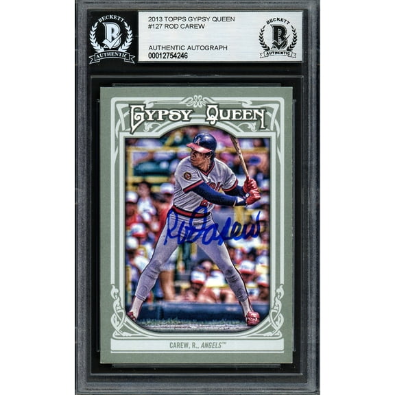 Rod Carew Autographed 2013 Topps Gypsy Queen Card #127 California Angels Beckett BAS #12754246