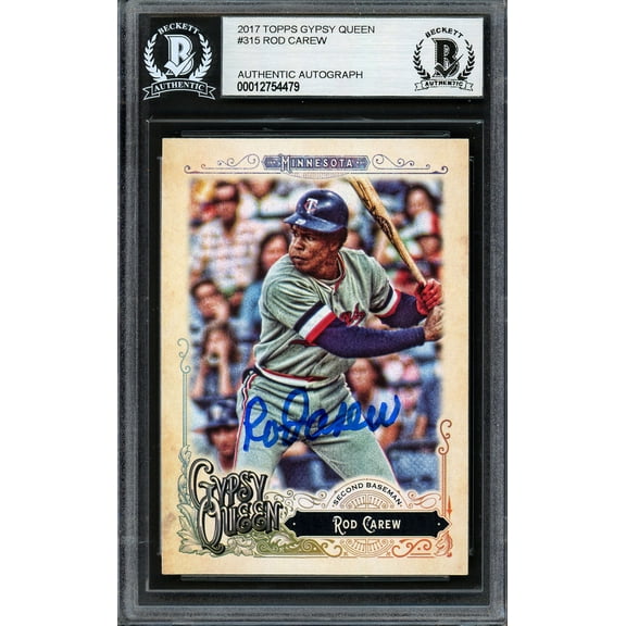 Rod Carew Autographed 2017 Topps Gypsy Queen Card #315 Minnesota Twins Beckett BAS #12754479