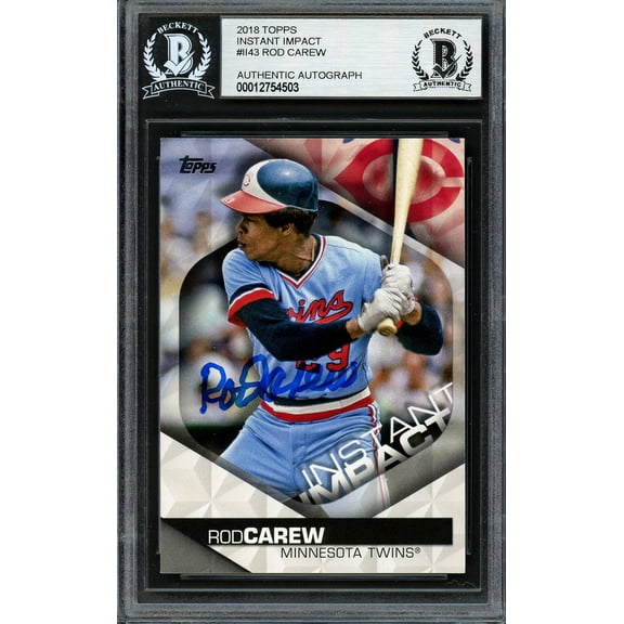 Rod Carew Autographed 2018 Topps Instant Impact Card #II-43 Minnesota Twins Beckett BAS #12754503