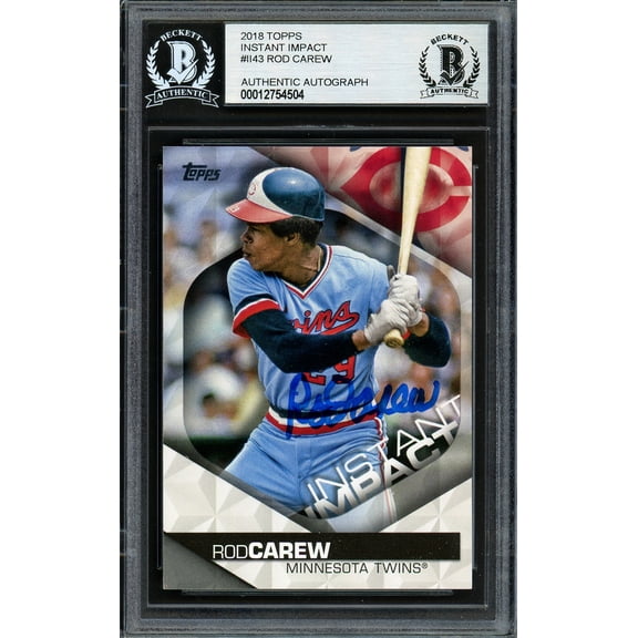 Rod Carew Autographed 2018 Topps Instant Impact Card #II-43 Minnesota Twins Beckett BAS #12754504