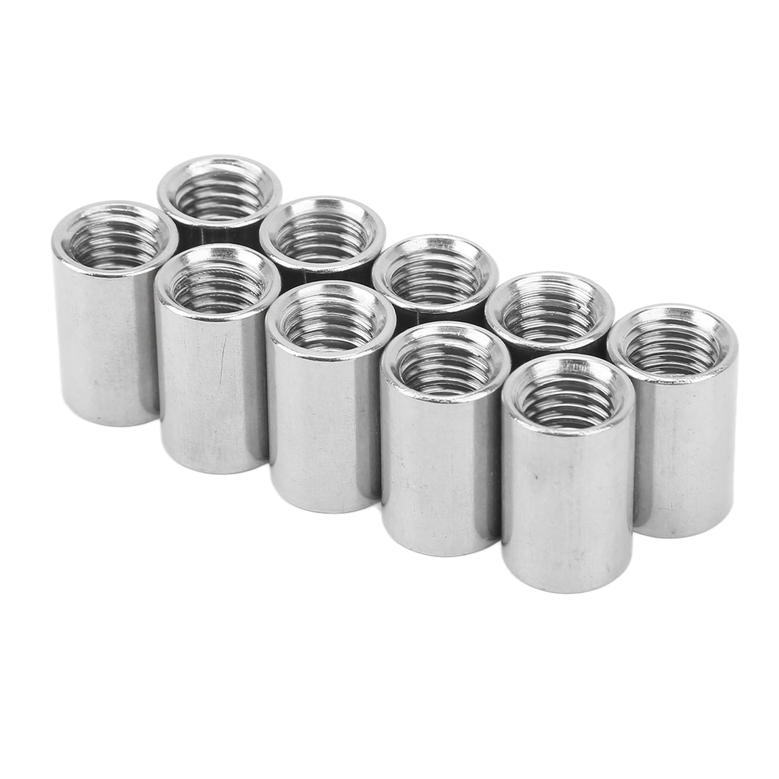 Rod Coupling Nuts, Precise Stainless Steel 10 Pcs 20mm Length Round