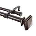 thumbnail image 1 of Rod Desyne Bedpost 1" Double Curtain Rod - Mahogany, 1 of 5