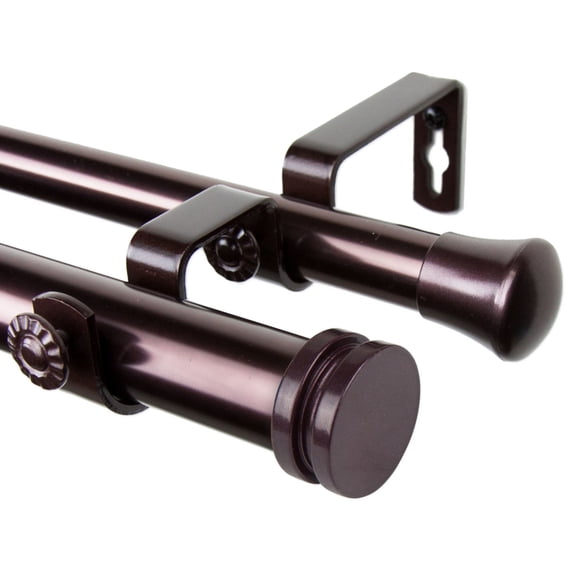Rod Desyne Bun 1" Double Curtain Rod - Bronze
