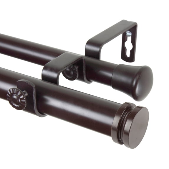 Rod Desyne Bun 1" Double Curtain Rod - Mahogany