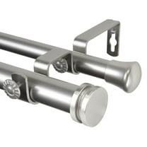 Rod Desyne Bun 1" Double Curtain Rod - Satin Nickel
