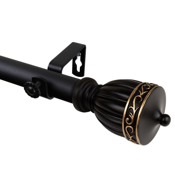 Rod Desyne Debussy 1" Curtain Rod - Black