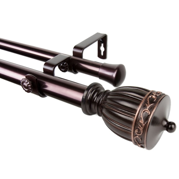 Rod Desyne Debussy 1" Double Curtain Rod - Bronze