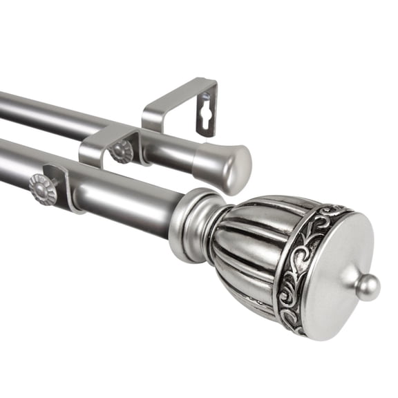 Rod Desyne Debussy 1" Double Curtain Rod - Satin Nickel
