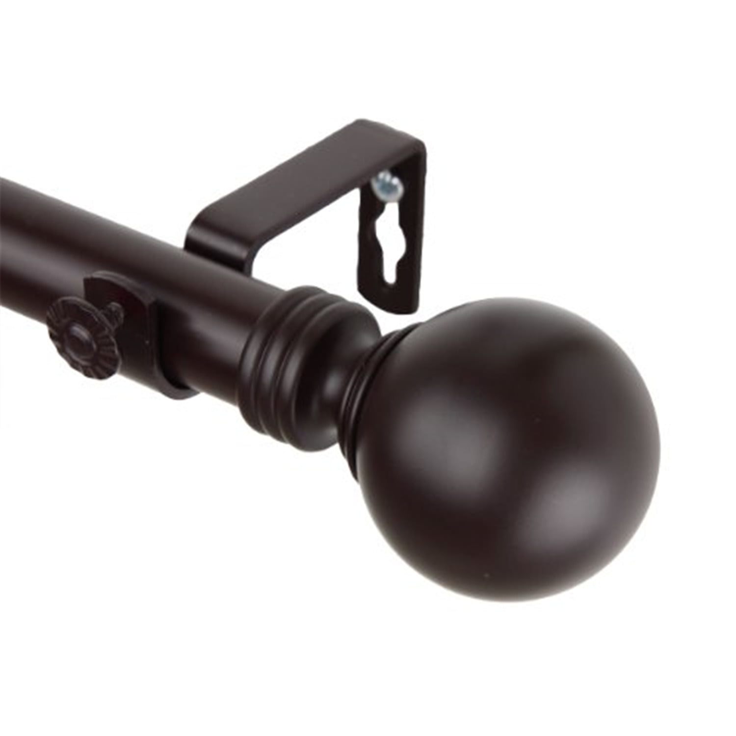 Globe 1-Inch Steel Curtain Pole with Turned Bases