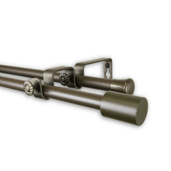 Rod Desyne Nora 5 by 8" Double Curtain Rod Extends - Antique Gold