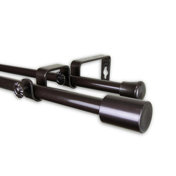 Rod Desyne Nora 5 by 8" Double Curtain Rod Extends - Cocoa