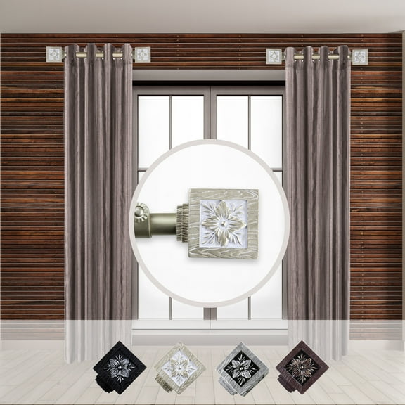 Rod Desyne Ophelia 1 - inc  dia. Side Curtain Rod 12-20 inch long , Set of 2-Color:Light Gold