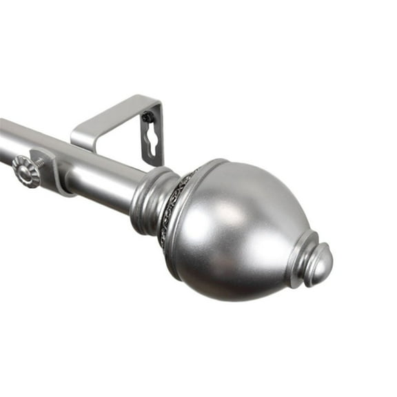 Ramona 1" Curtain Rod-Color:Satin Nickel,Size:48-84"