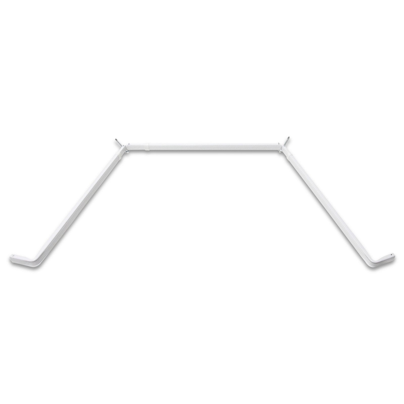 White Adjustable Single Bay Window Curtain Rod