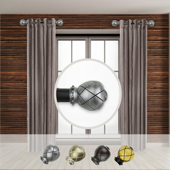 Rod Desyne Supreme 1 - inc  dia. Side Curtain Rod 12-20 inch long , Set of 2-Color:Black