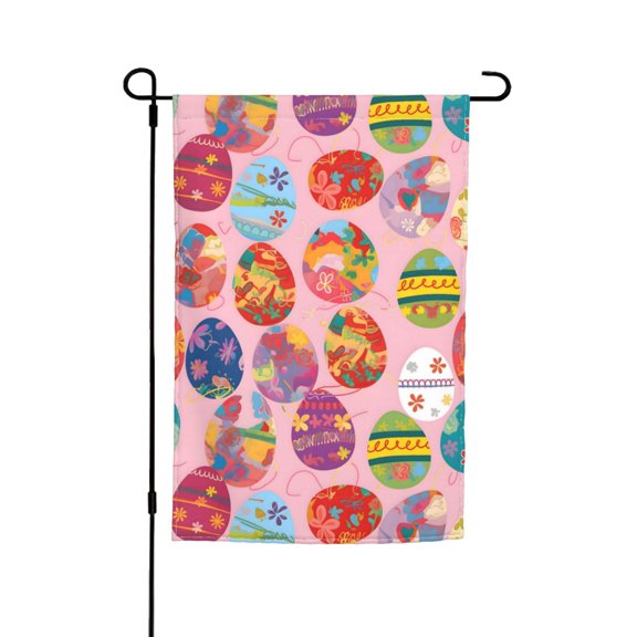 Rod-Free Courtyard Decorative Flag 12x18in Thick Fabric Four Seasons Universal Durable Not Easy To Fade Disassembly Convenient Colorful Easter Eggs With Various Patterns