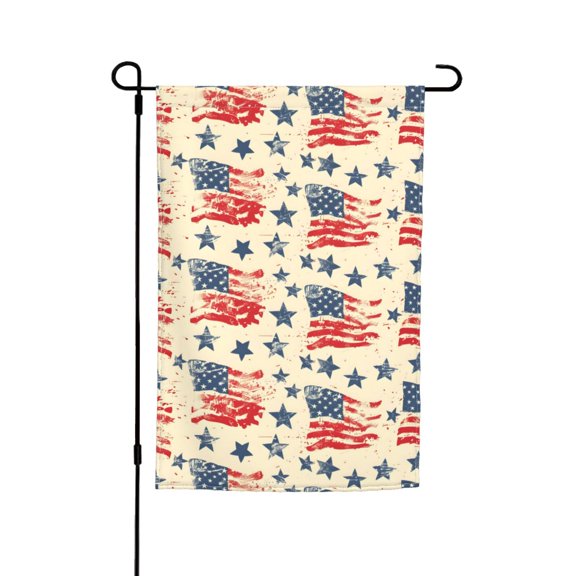 Rod-Free Courtyard Decorative Flag 12x18in Thick Fabric Four Seasons Universal Durable Not Easy To Fade Disassembly Convenient Independence Day Theme Star (9)