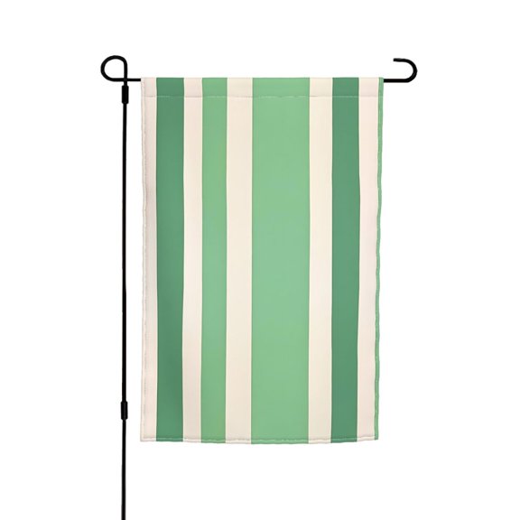 Rod-Free Courtyard Decorative Flag 12x18in Thick Fabric Four Seasons Universal Durable Not Easy To Fade Disassembly Convenient Lightgreen Stripe_18292_3