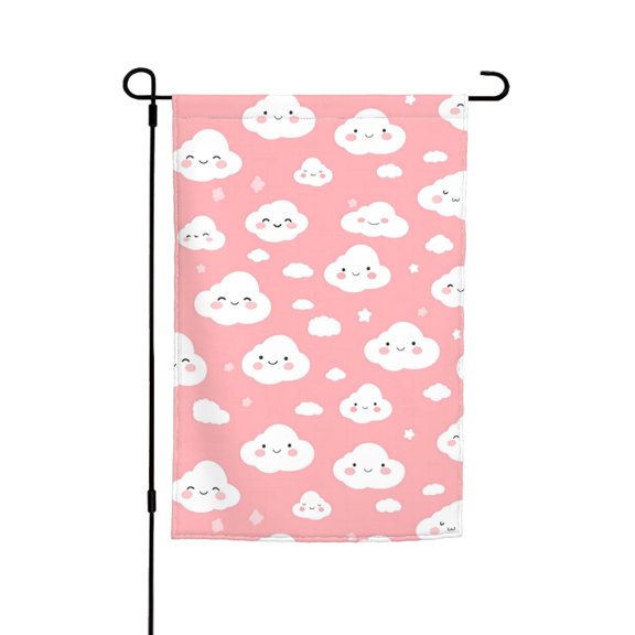 Rod-Free Courtyard Decorative Flag 12x18in Thick Fabric Four Seasons Universal Durable Not Easy To Fade Disassembly Convenient Cute Cloud