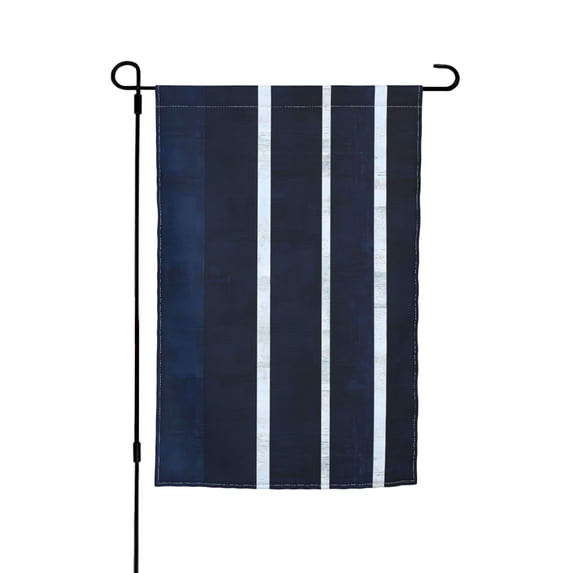 Rod-Free Courtyard Decorative Flag 12x18in Thick Fabric Four Seasons Universal Durable Not Easy To Fade Disassembly Convenient Darkblue Stripe_2