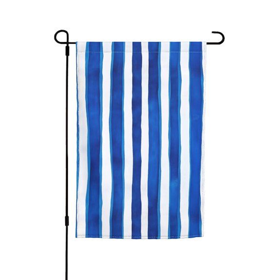 Rod-Free Courtyard Decorative Flag 12x18in Thick Fabric Four Seasons Universal Durable Not Easy To Fade Disassembly Convenient Deepskyblue Stripe_3
