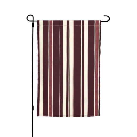 Rod-Free Courtyard Decorative Flag 12x18in Thick Fabric Four Seasons Universal Durable Not Easy To Fade Disassembly Convenient Maroon Stripe_4