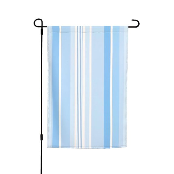 Rod-Free Courtyard Decorative Flag 12x18in Thick Fabric Four Seasons Universal Durable Not Easy To Fade Disassembly Convenient Skyblue Stripe_3