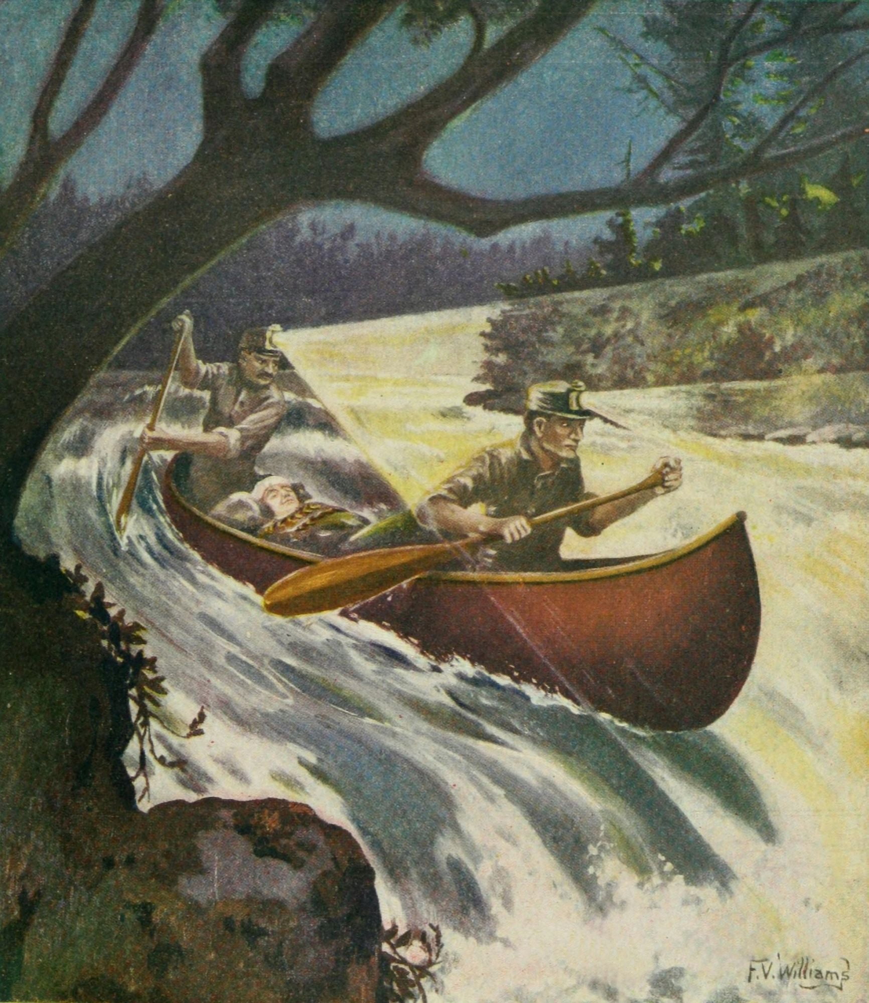 Rod & Gun in Canada 1916-22 The light that saved Canvas Art - FV Williams (18 x 24)