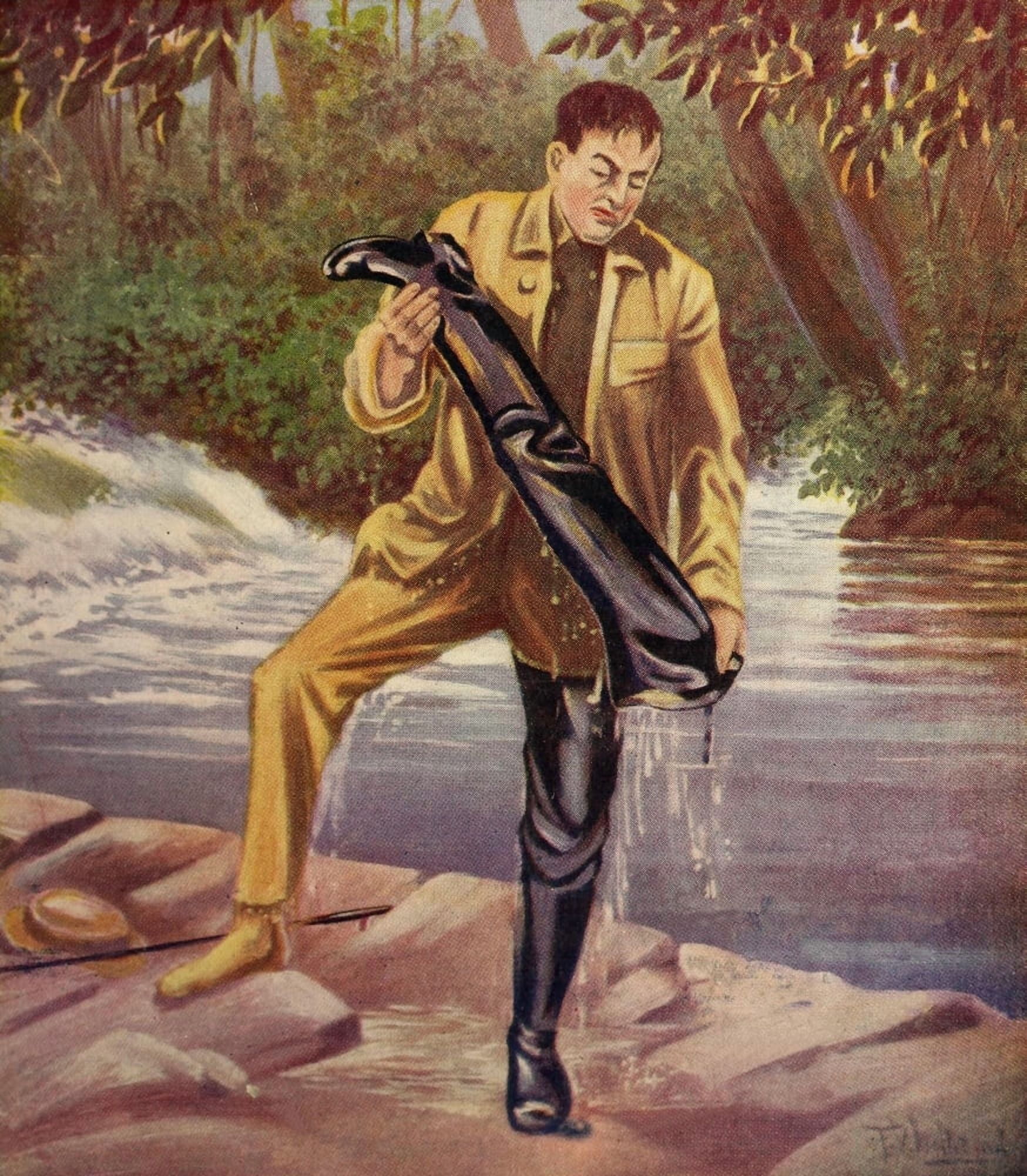 Rod & Gun in Canada 1916-22 Wet waders Canvas Art - FV Williams (18 x 24)