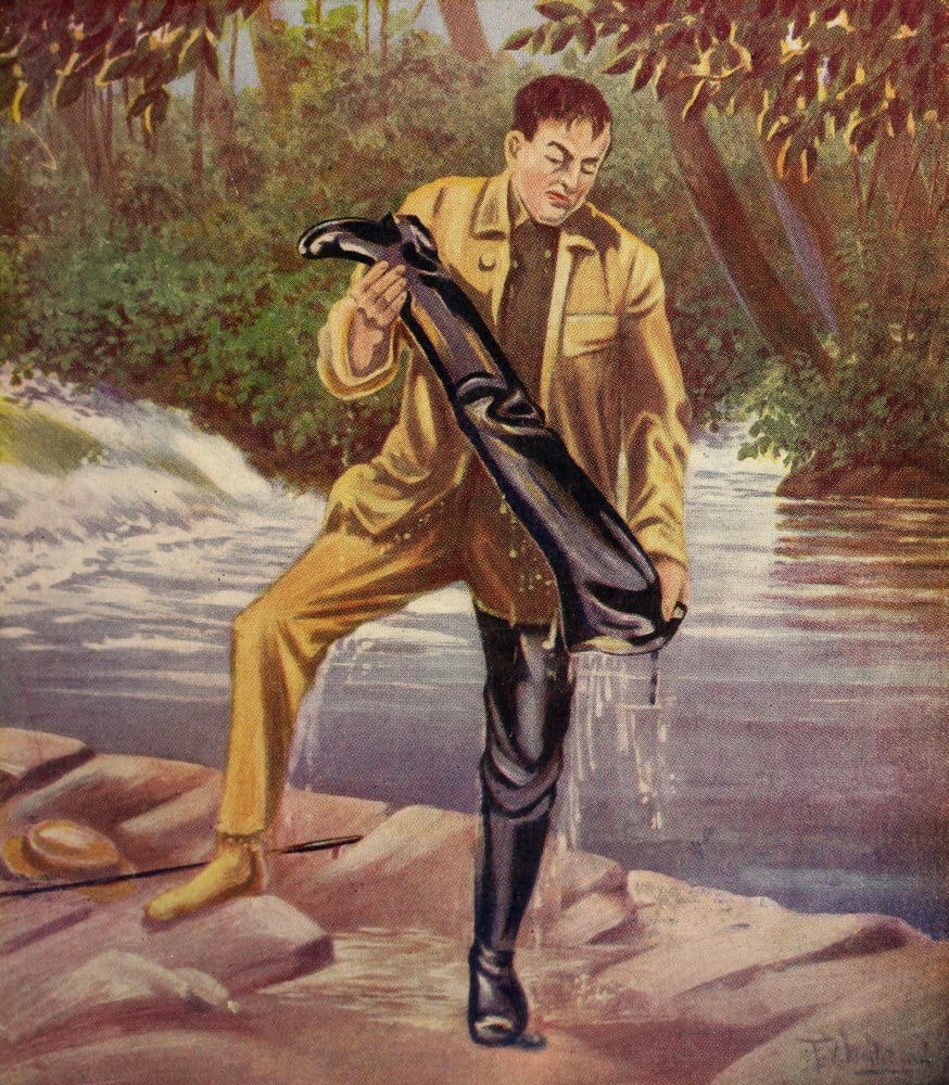 Rod & Gun in Canada 1916-22 Wet waders Canvas Art - FV Williams (24 x 36)