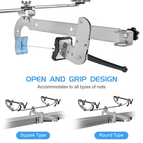 Rod Holder,Boat Mount Rod Mount Rod Pole Clamp-on Rod Boat Siuke Hxber Leeofty