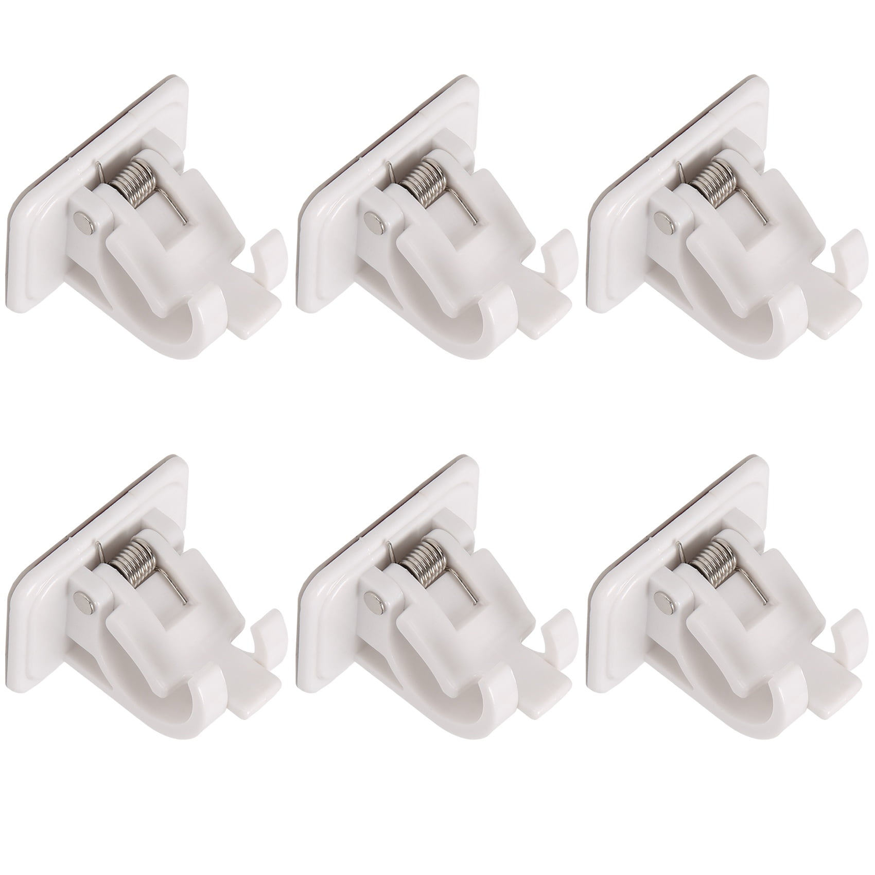Rod Holder Pipe Clamp Wall Mount with Self Adhesive No Drilling for Shower Curtain Tube in Home