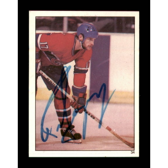 Rod Langway Autographed 1982-83 Topps Stickers Card #34 Montreal Canadiens SKU #251438