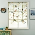 Rod Liftable Kitchen Bathroom Window Roman Curtain Floral Sheer Voile Valances