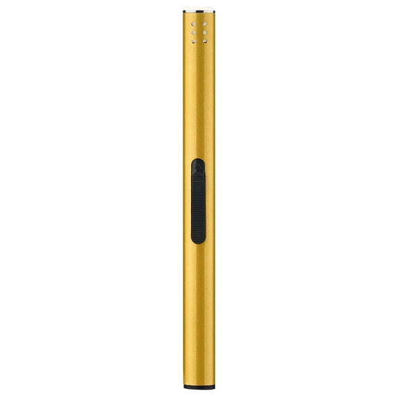 Rod Lighter, Long Reach Soft Flame Gas Lighter, 17.6cm Refillable Propane Butane Table Lighter for Grills Candles Outdoor Safe Ignition, Gold