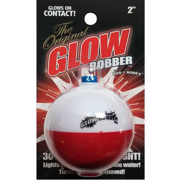 Rod-N-Bobbs Original Glow Bobber Fishing Float 1.25'' – Red/White