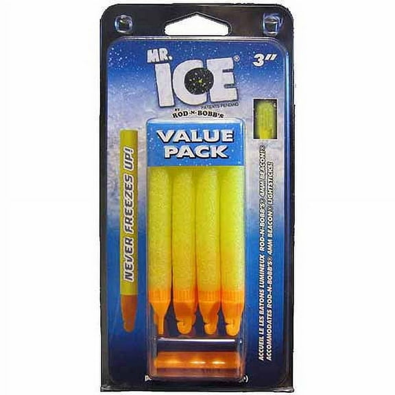 Rod-N-Bobb's 3" Mr. Ice Floats, Yellow, 12-Pack