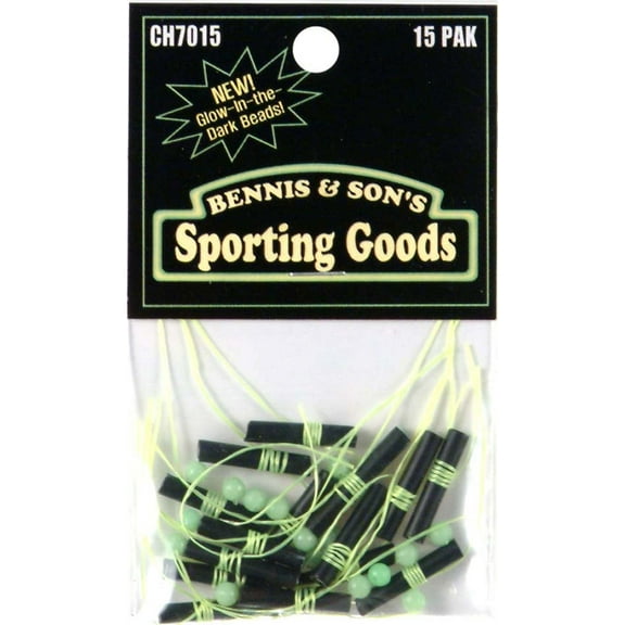 Rod-N-Bobb's Bobber Stops with Glow Beads, 15-Pack