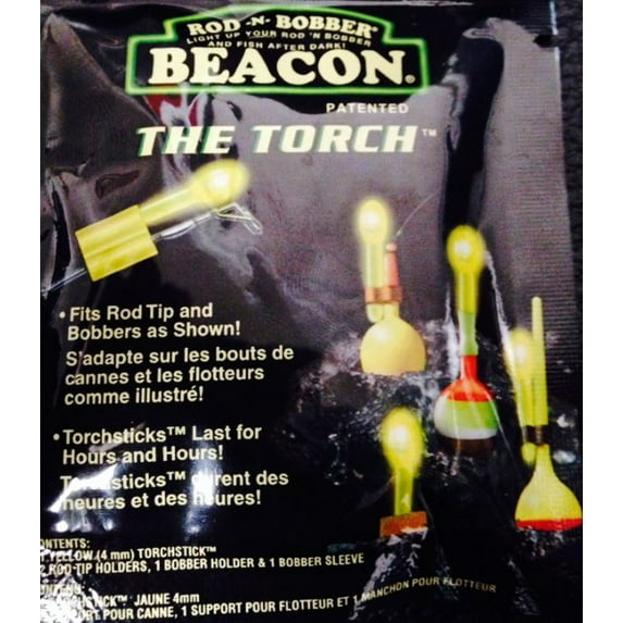 Rod-N-Bobb's TTY-1 Yellow 1.5" The Torch Lightstick Bobber w/ Holder (1 Pack)