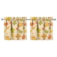 thumbnail image 1 of Rod Pocket Curtains Autumn Aesthetic Fall Leaves and Pumpkins Rustic,27.5x24in kitchen curtains fall holiday curtain, 1 of 4