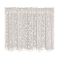 thumbnail image 1 of Rod Pocket Embroidered Semi Sheer Valance Curtain for Window Door, White Polyester Light Filtering Short Curtain for Bedroom Kitchen Laundry Room Decor, 1 of 7