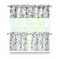 thumbnail image 1 of Rod Pocket Kitchen Curtain Set 3-Piece, 27.5x36 Inch Valance & Tier Drapes, Polyester Pongee Cafe Curtains for Living Room, Bathroom, Farmhouse Rustic Country Window Treatments., 1 of 6