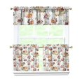 thumbnail image 1 of Rod Pocket Kitchen Curtain Set 3-Piece, 27.5x36 Inch Valance & Tier Drapes, Polyester Pongee Cafe Curtains for Living Room, Bathroom, Farmhouse Rustic Country Window Treatments., 1 of 6