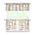 thumbnail image 1 of Rod Pocket Kitchen Curtain Set 3-Piece, 27.5x36 Inch Valance & Tier Drapes, Polyester Pongee Cafe Curtains for Living Room, Bathroom, Farmhouse Rustic Country Window Treatments., 1 of 6