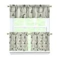 thumbnail image 1 of Rod Pocket Kitchen Curtain Set 3-Piece, 27.5x36 Inch Valance & Tier Drapes, Polyester Pongee Cafe Curtains for Living Room, Bathroom, Farmhouse Rustic Country Window Treatments., 1 of 6
