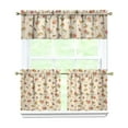thumbnail image 1 of Rod Pocket Kitchen Curtain Set 3-Piece, 27.5x36 Inch Valance & Tier Drapes, Polyester Pongee Cafe Curtains for Living Room, Bathroom, Farmhouse Rustic Country Window Treatments., 1 of 6